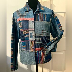 Parsley & Sage Button-up Boho Jean Jacket